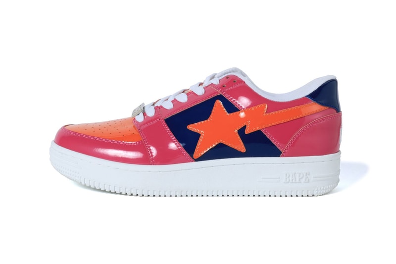 BAPE Color Block BAPESTA Low Release spring summer 2019 a bathing ape sneakers orange pink sta motive navy blue 