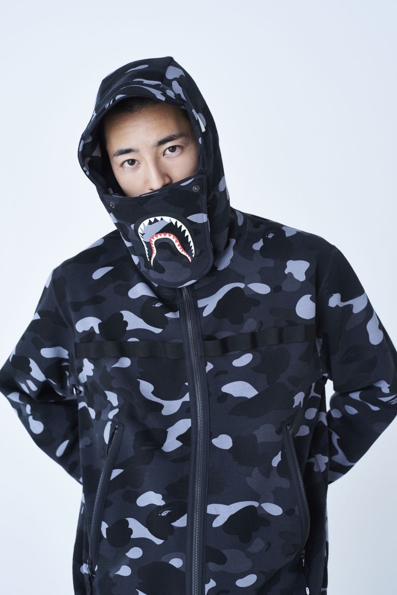BAPE Fall/Winter 2019 Collection Lookbook a bathing ape camo prints jackets shark masks hoodies nigo