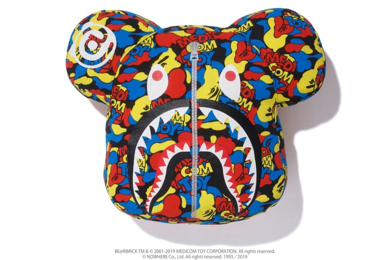 Medicom Toy x BAPE SS19 Capsule a bathing ape shark hoodie bearbrick t-shirts pillows accessories hoodies