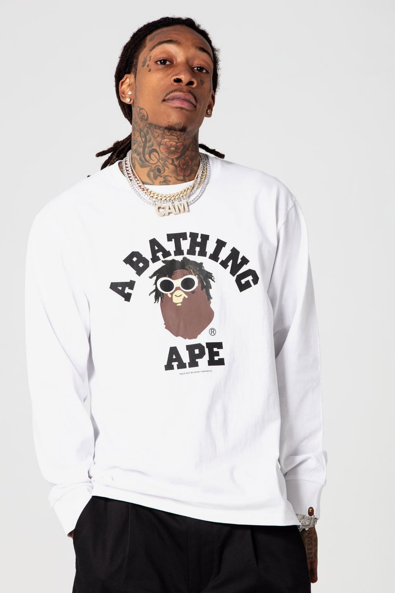 Wiz Khalifa x BAPE SS19 Collection a bathing ape spring summer 2019 lookbooks bape heads show concerts mankey baby milo