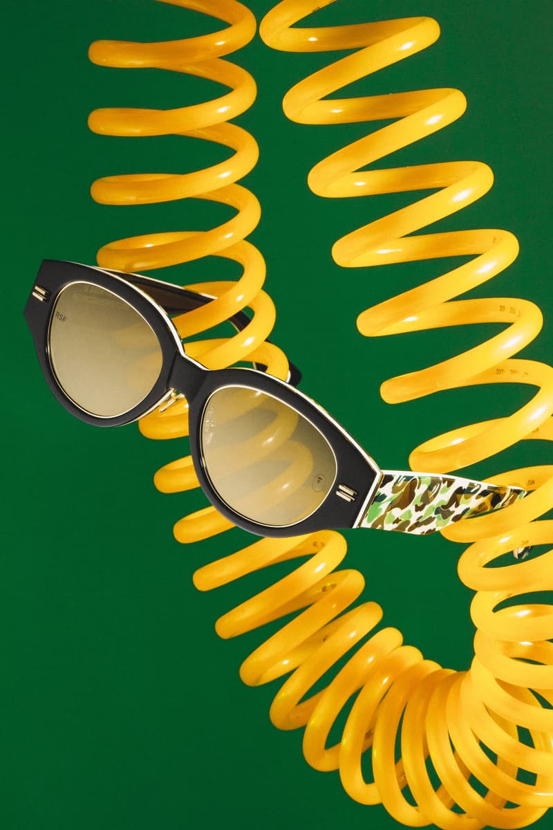 BAPE x RETROSUPERFUTURE 2019 Sunglasses Capsule shades 1st camo ape heads sunnies SUPER by RETROSUPERFUTURE Flat Top  Drew Mama black acetate green gold details