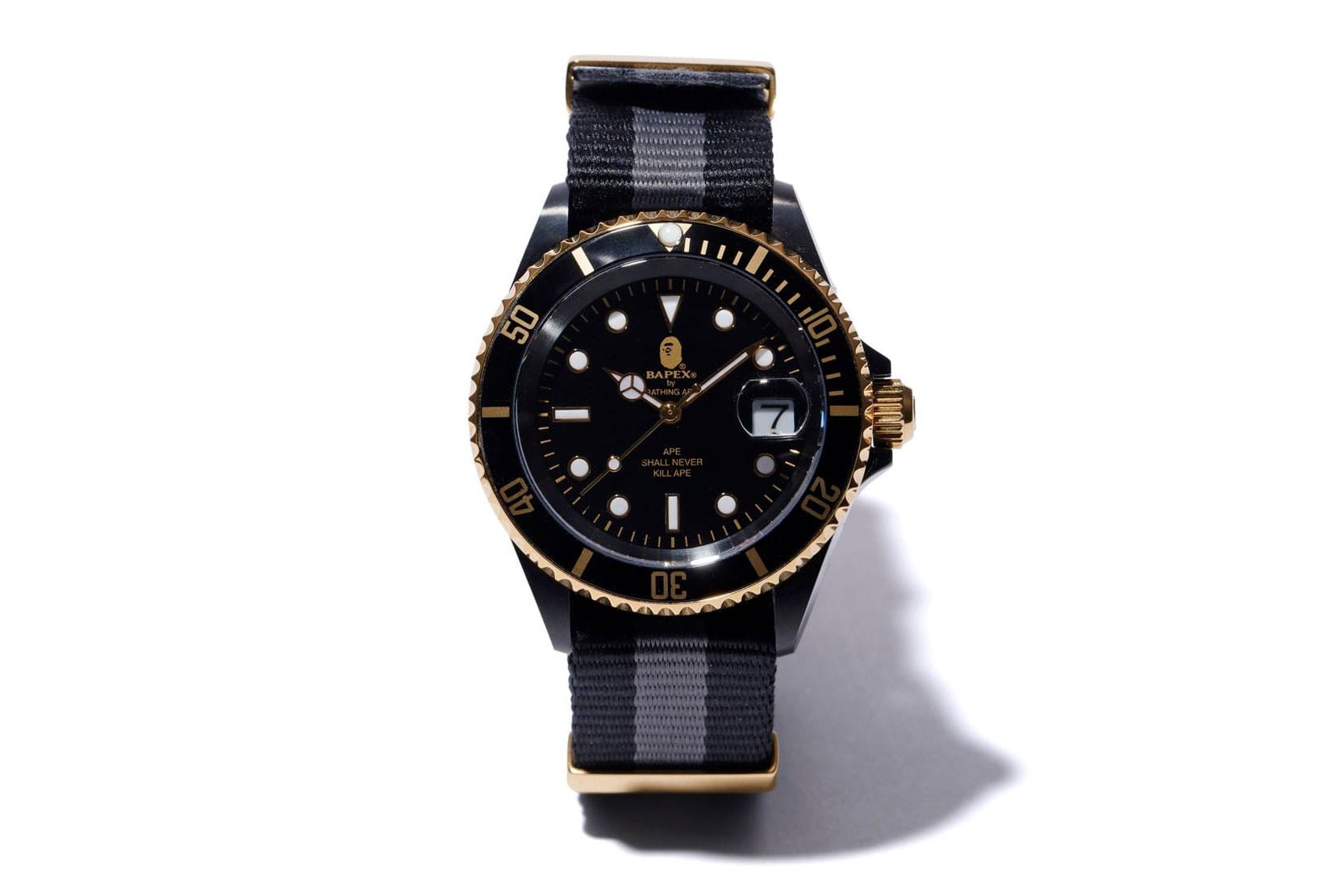 black and gold watch strap