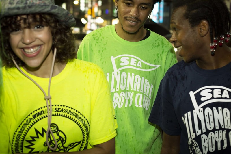 WIND AND SEA Billionaire Boys Club Capsule Pharrell Williams Takashi Kumagai graphic t shirts tees BBC Japan astronaut surf board Tokyo streetwear