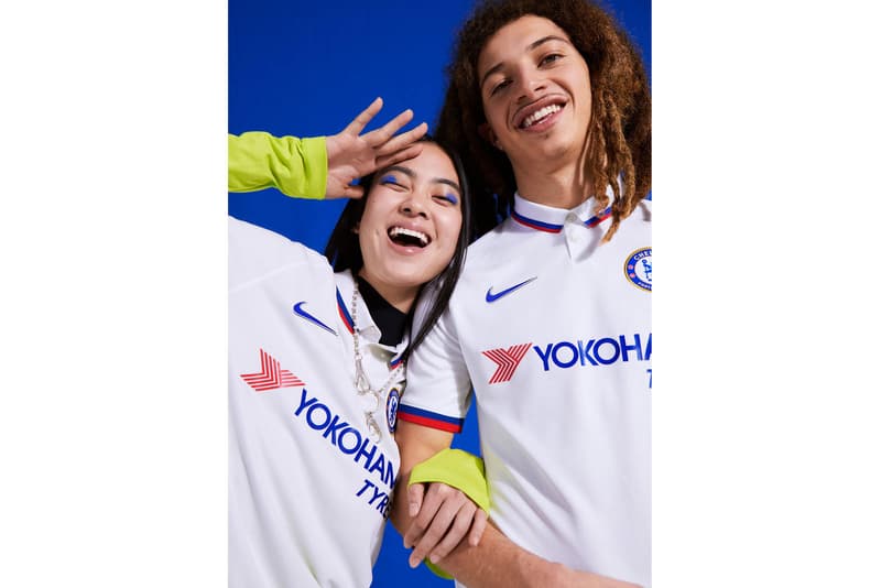 Chelsea 2019/20 Away Kits nike white mod 1960s white polo jersey collar top red blue Stamford Bridge frank lampard