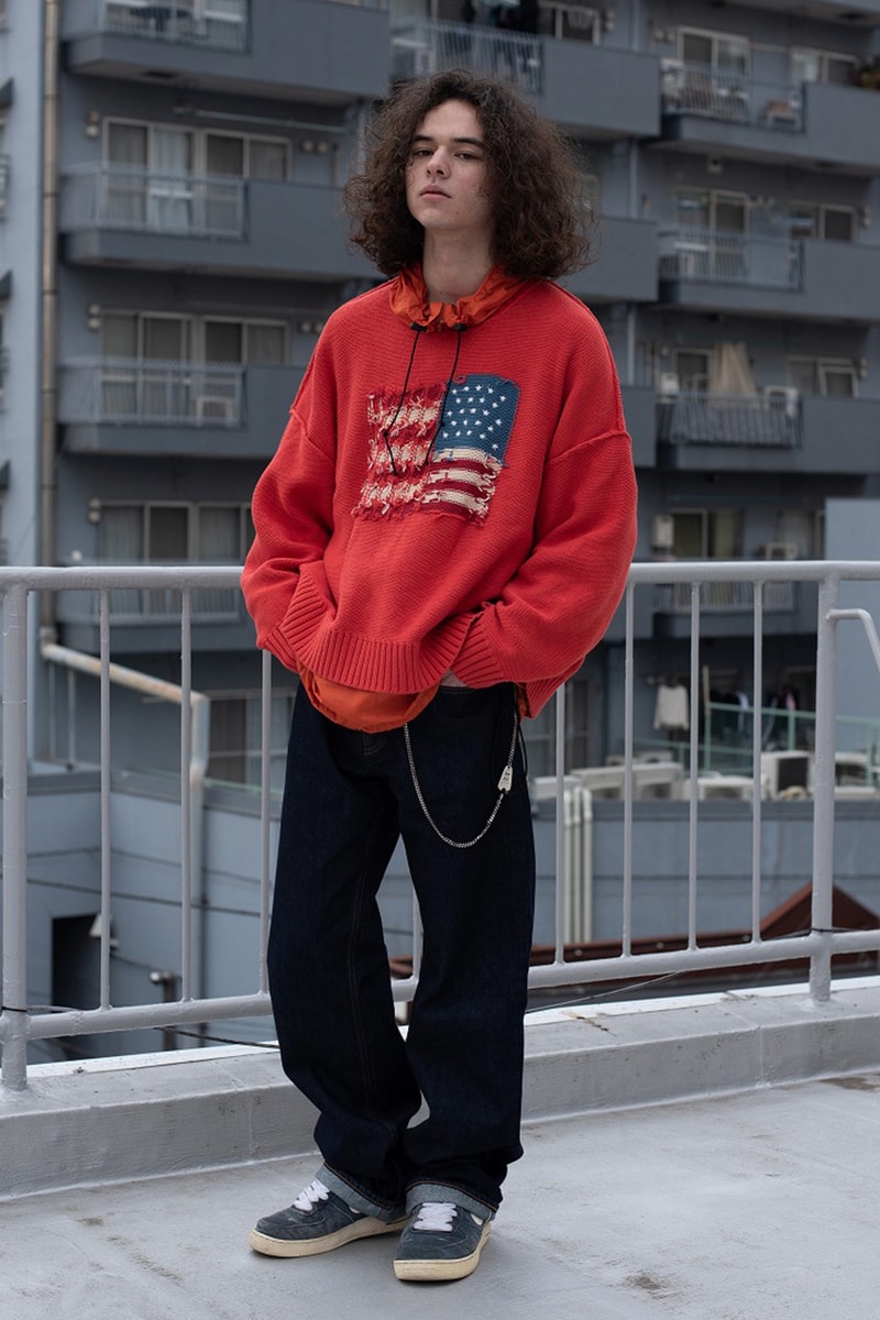 Dairiku fw19 American Dream Lookbook Fall Winter Japan Sweaters Windows American Flag 