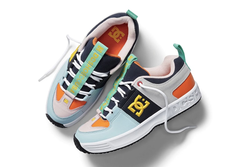 DC Shoes Legacy OG Lynx OG Multi Pack skateboarding skate shoes pastel color bright summer carbon fiber midsole embossed suede pink blue light grey black navy orange yellow teal