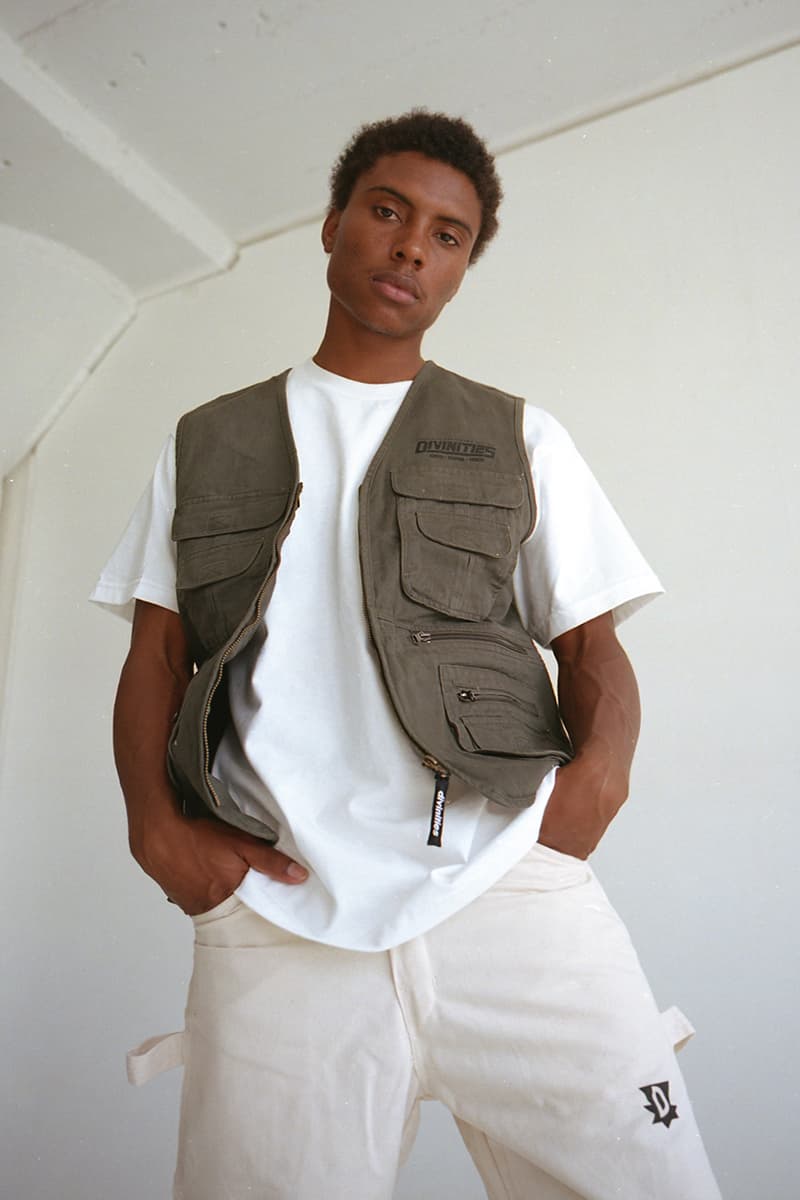 DIVINITIES Summer 2019 Collection Lookbook streetwear graphic t-shirts tees vest pants dickies workwear retro inspired winona ryder animorphs