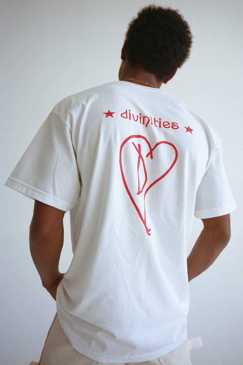 DIVINITIES Summer 2019 Collection Lookbook streetwear graphic t-shirts tees vest pants dickies workwear retro inspired winona ryder animorphs