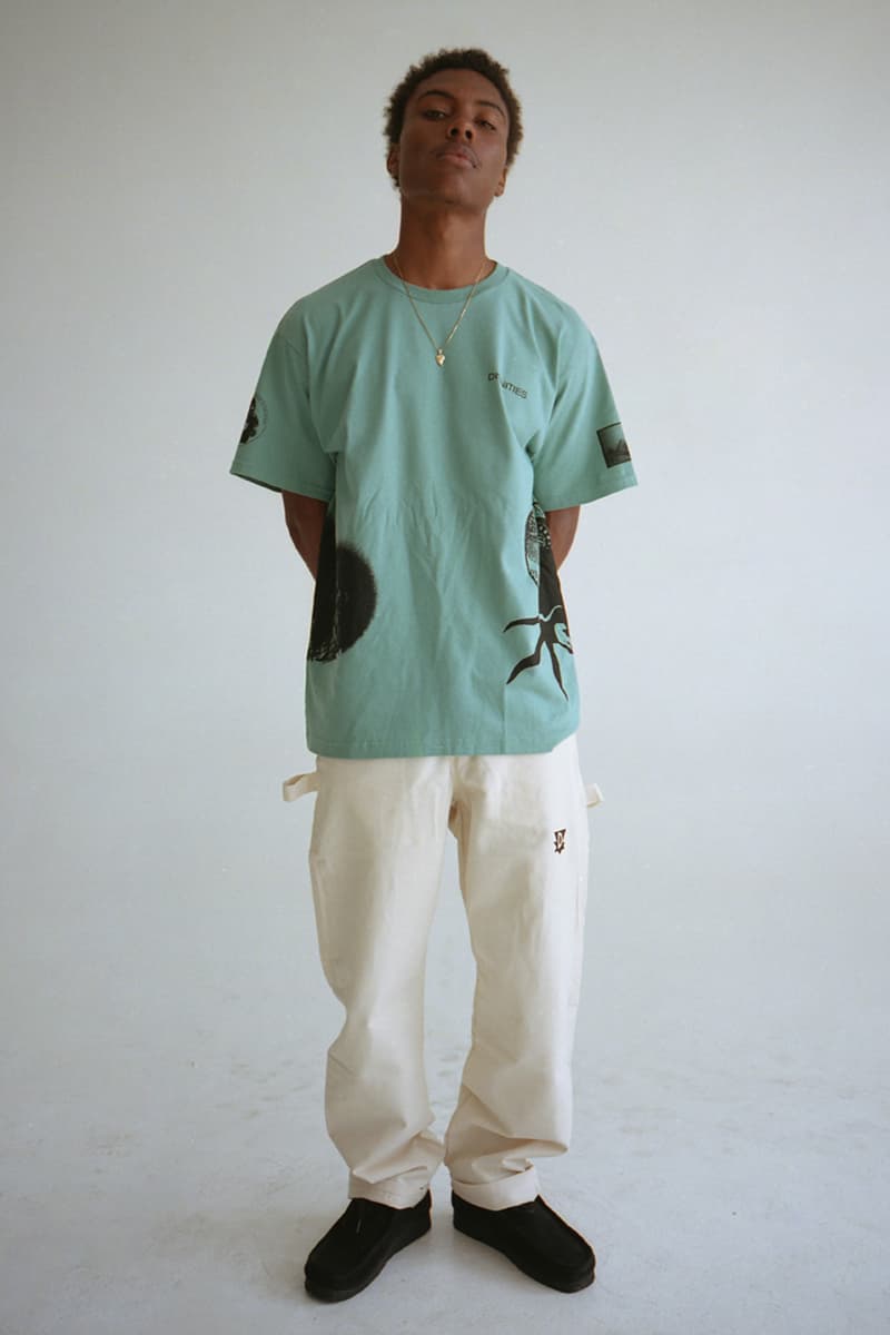 DIVINITIES Summer 2019 Collection Lookbook streetwear graphic t-shirts tees vest pants dickies workwear retro inspired winona ryder animorphs