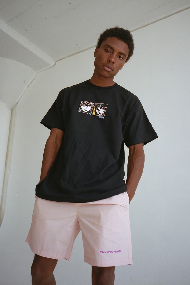 DIVINITIES Summer 2019 Collection Lookbook streetwear graphic t-shirts tees vest pants dickies workwear retro inspired winona ryder animorphs