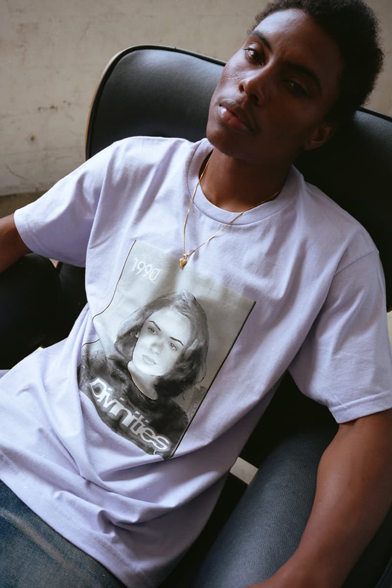 DIVINITIES Summer 2019 Collection Lookbook streetwear graphic t-shirts tees vest pants dickies workwear retro inspired winona ryder animorphs