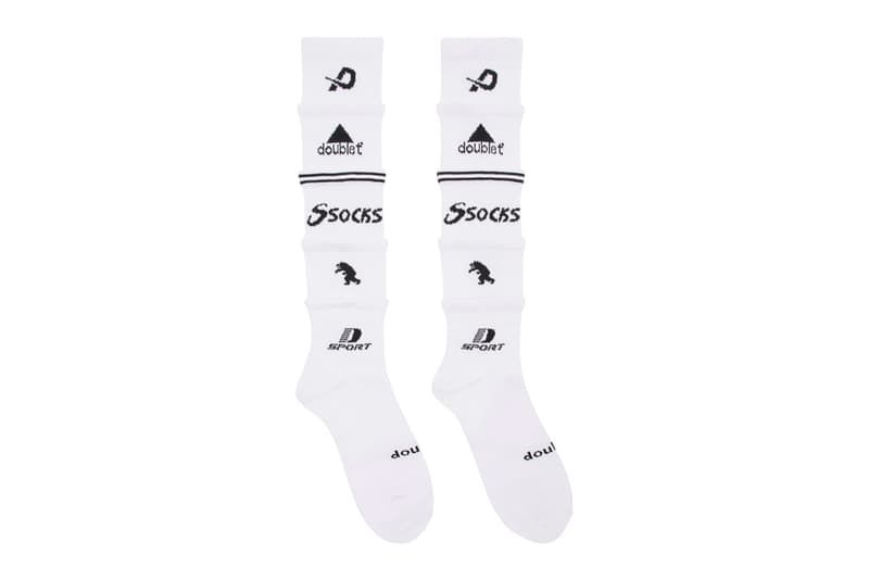 Doublet 5 Layered Socks Release SSENSE Nike Adidas socks white black logos art japan streetwear