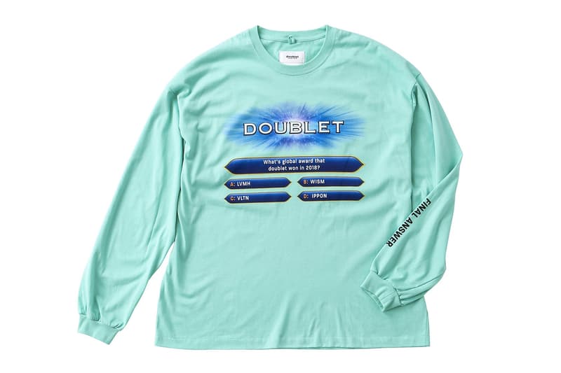 Doublet WISM Graphic Long Sleeves Collaboration who wants to be a millionaire tv show graphics lvmh streetwear japan tokyo pink teal black white purple