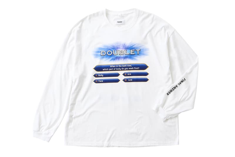 Doublet WISM Graphic Long Sleeves Collaboration who wants to be a millionaire tv show graphics lvmh streetwear japan tokyo pink teal black white purple