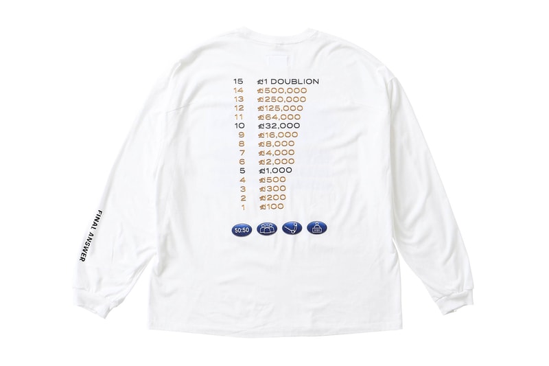 Doublet WISM Graphic Long Sleeves Collaboration who wants to be a millionaire tv show graphics lvmh streetwear japan tokyo pink teal black white purple