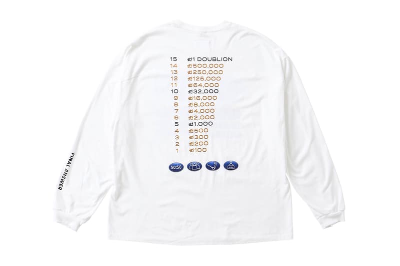 Doublet WISM Graphic Long Sleeves Collaboration who wants to be a millionaire tv show graphics lvmh streetwear japan tokyo pink teal black white purple
