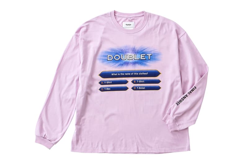 Doublet WISM Graphic Long Sleeves Collaboration who wants to be a millionaire tv show graphics lvmh streetwear japan tokyo pink teal black white purple