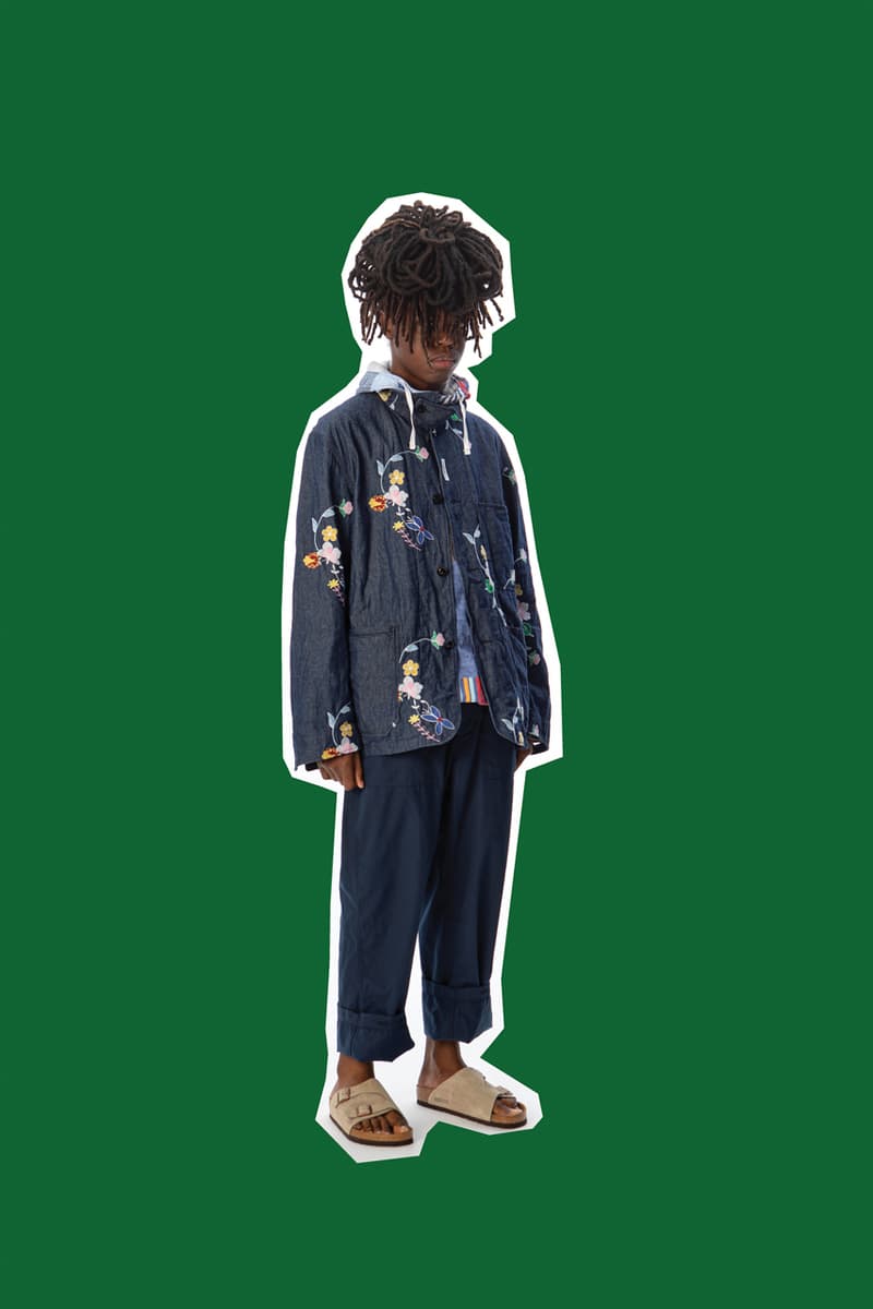 Engineered Garments Spring/Summer 2020 Jackets Pants Dresses Shirts Vests Accessories Floral Patchwork Blue Brown Black Gray Orange Green Beige