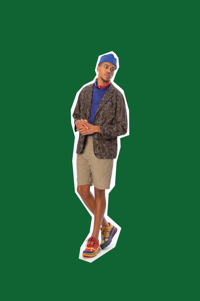 Engineered Garments Spring/Summer 2020 Jackets Pants Dresses Shirts Vests Accessories Floral Patchwork Blue Brown Black Gray Orange Green Beige