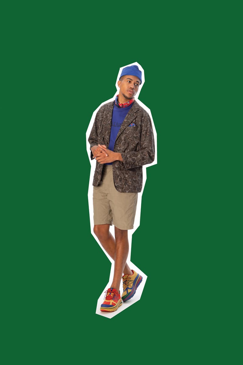 Engineered Garments Spring/Summer 2020 Jackets Pants Dresses Shirts Vests Accessories Floral Patchwork Blue Brown Black Gray Orange Green Beige