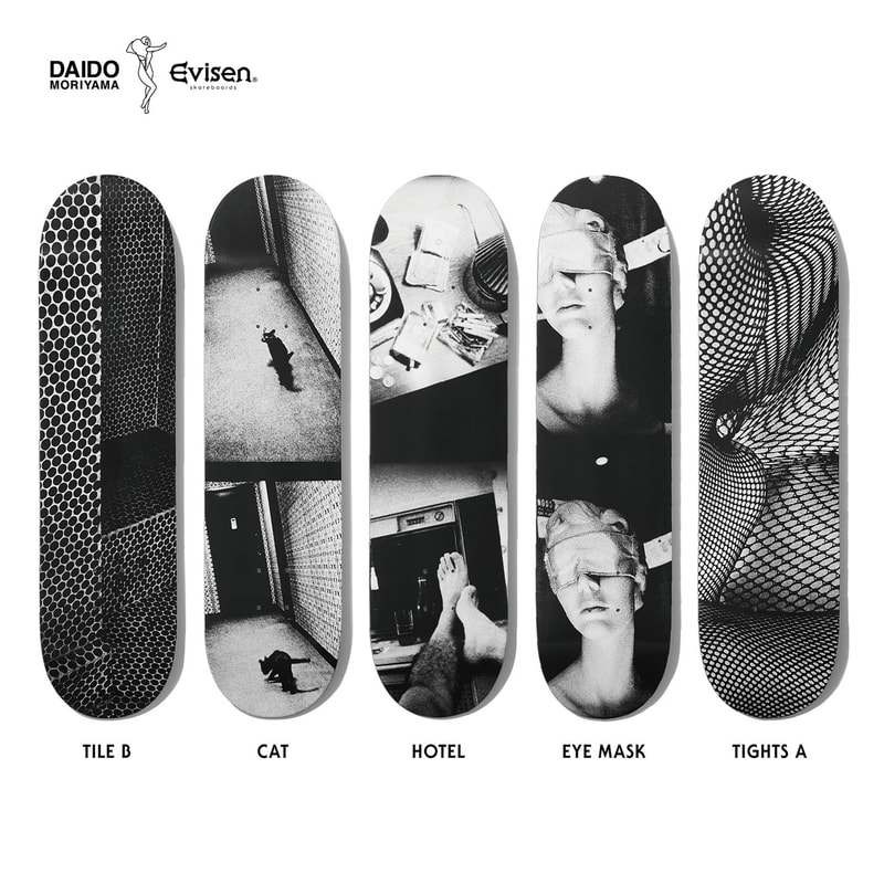 Daido Moriyama Qucon Evisen Skateboards Tees Jackets Bags White Black Photography Lips