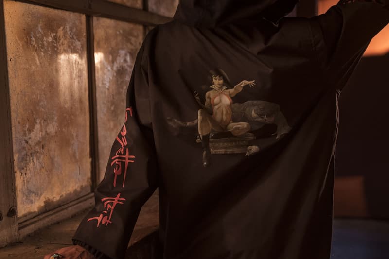 Frank Frazetta HUF Capsule Collection lookbook release Fleece Tees Hats Accessories Artwork L.A. Witch Black White Red Pink Green