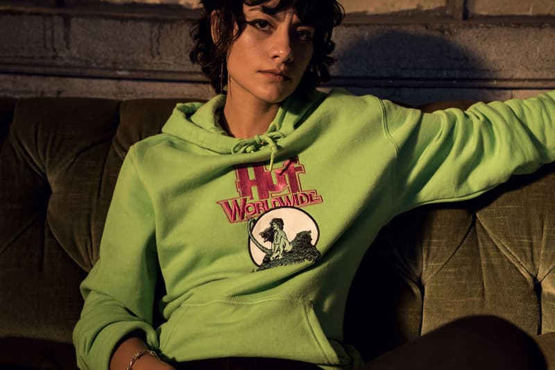 Frank Frazetta HUF Capsule Collection lookbook release Fleece Tees Hats Accessories Artwork L.A. Witch Black White Red Pink Green