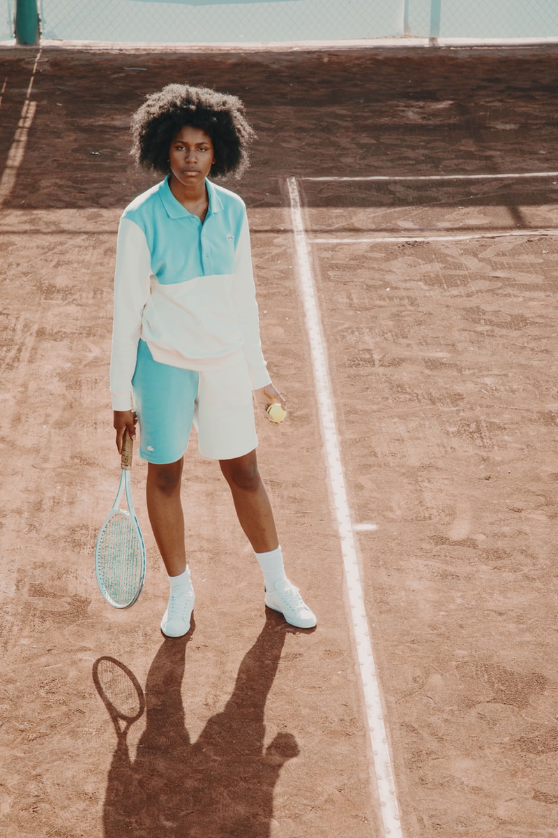 Lacoste and GOLF le FLEUR* SS19 Capsule Collaboration collection spring summer 2019 lookbook wang tyler the creator tracksuit polo shirt shorts tee hat cardigan GOLF le COSTE*