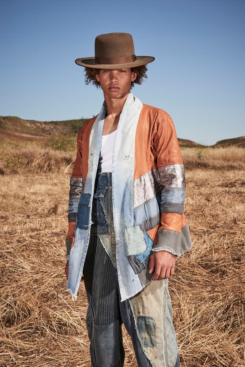 greg lauren spring summer 2020 collection lookbook release overalls accessories Ponchos Brimmed Hats Pants Shirts Jackets Green Tan Orange Black Silver Red Brown White ss20