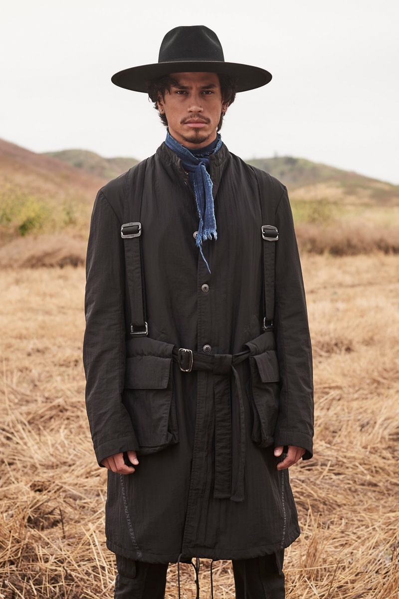 greg lauren spring summer 2020 collection lookbook release overalls accessories Ponchos Brimmed Hats Pants Shirts Jackets Green Tan Orange Black Silver Red Brown White ss20