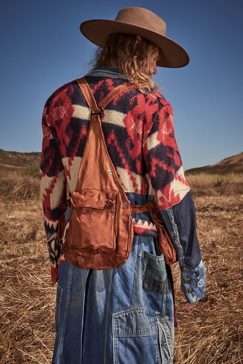 greg lauren spring summer 2020 collection lookbook release overalls accessories Ponchos Brimmed Hats Pants Shirts Jackets Green Tan Orange Black Silver Red Brown White ss20