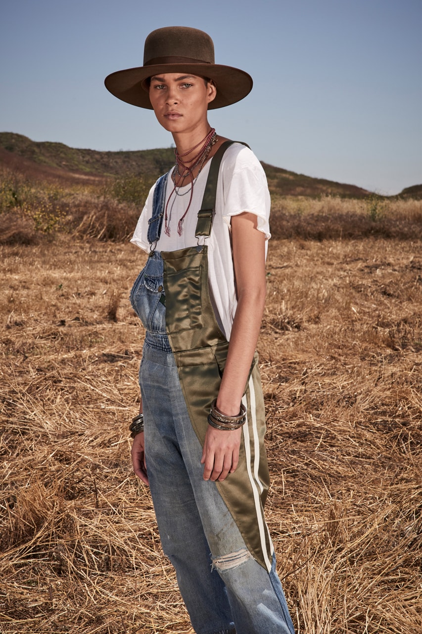 greg lauren spring summer 2020 collection lookbook release overalls accessories Ponchos Brimmed Hats Pants Shirts Jackets Green Tan Orange Black Silver Red Brown White ss20