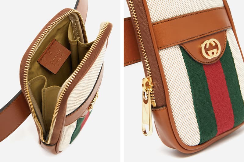 Gucci GG Vintage-Canvas Belted iPhone Case Release Green Red Brown