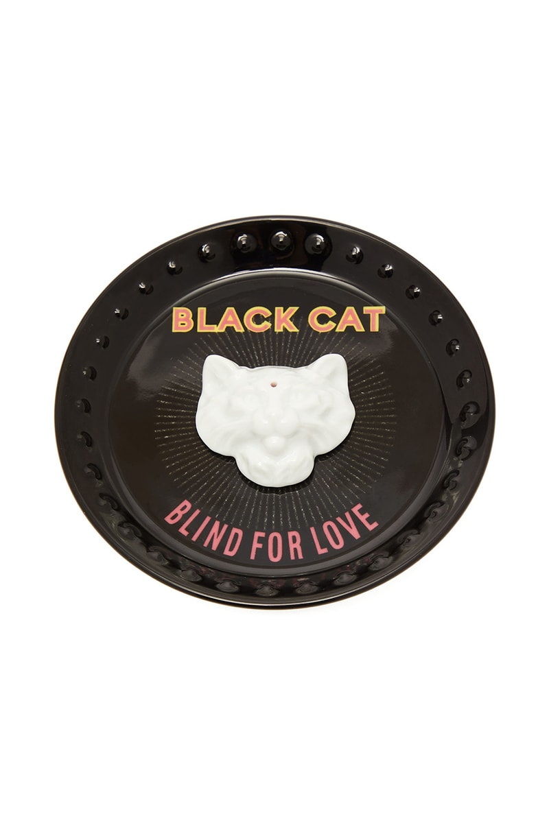 Gucci Incense Holder Richard Ginori Porcelain Chamber Black Cat Blind For Love Alessandro Michele Cat Head Hole Round Dish Black White Living Room Decor Design Bedroom Luxury Interior Gifts 