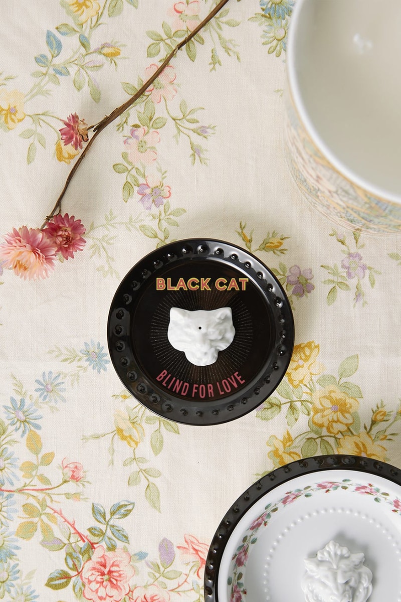 Gucci Incense Holder Richard Ginori Porcelain Chamber Black Cat Blind For Love Alessandro Michele Cat Head Hole Round Dish Black White Living Room Decor Design Bedroom Luxury Interior Gifts 