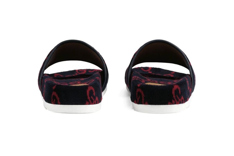 Gucci Monogram Sideline Slides Release Buy Red Black Terry Cloth