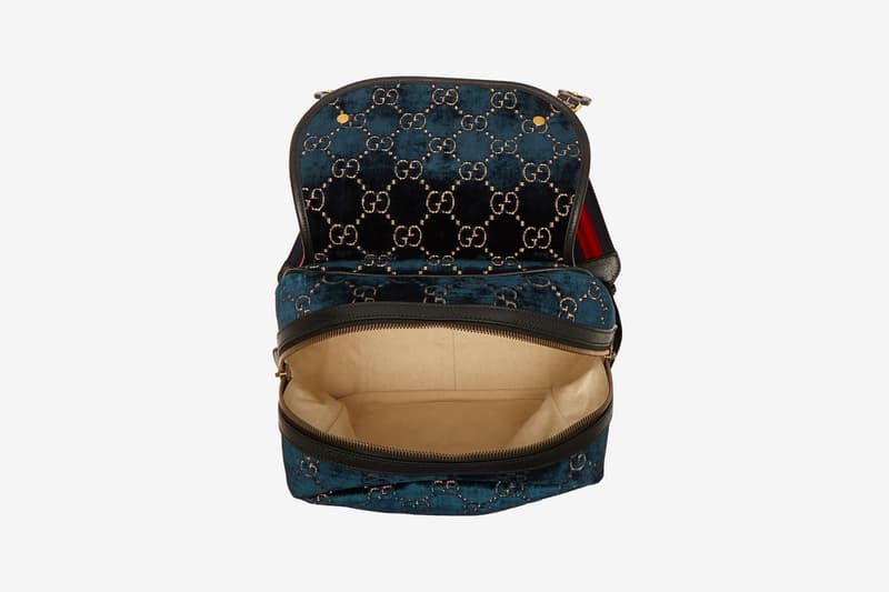 Gucci Monogram Blue Velvet Backpack Release Hypebeast