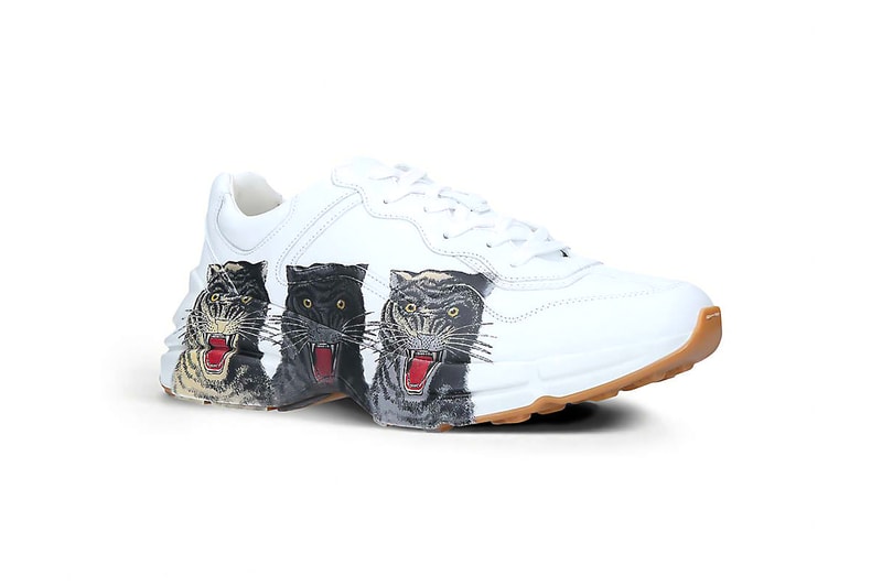 Gucci Rhyton Triple Tiger Print Sneaker Release kicks footwear trainers Italian fashion 