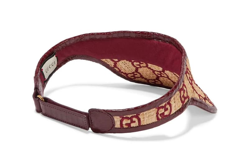 Gucci Snakeskin Raffia GG Visor Release Info Buy Red Black woven raffia