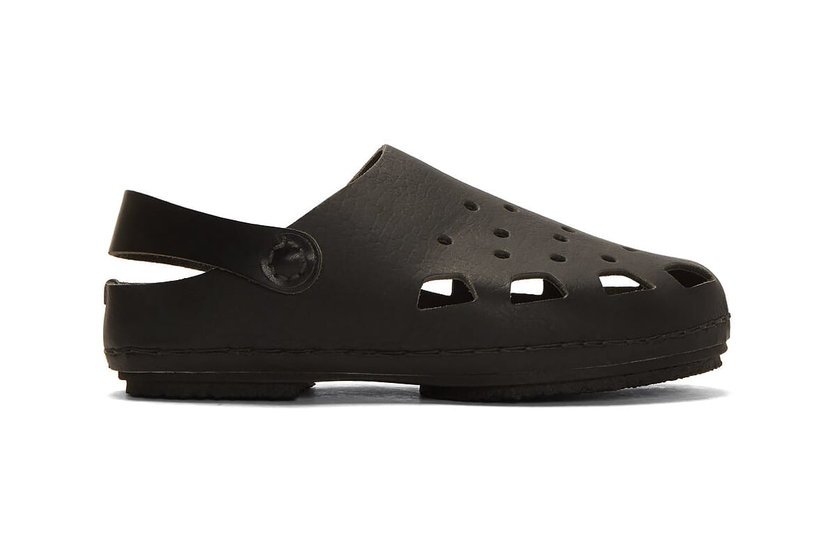crocs leather slippers