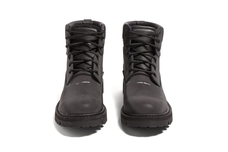 Heron Preston Worker Logo Print Leather Boots Release Info matchesfashion autumn winter 2019 aw19 fw19 Fall Winter 2019