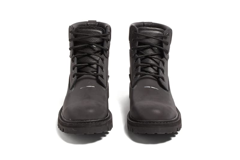 Heron Preston Worker Logo Print Leather Boots Release Info matchesfashion autumn winter 2019 aw19 fw19 Fall Winter 2019