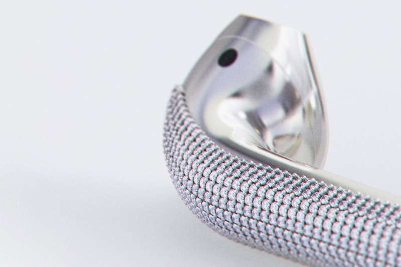 Ian DeLucca Diamond encrusted AirPods White Gold Marble Sculpture New Materialism 20000 usd 