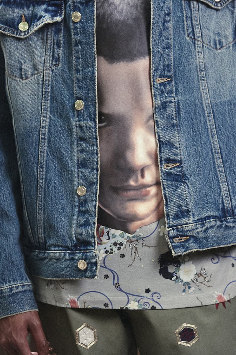 ih nom uh nit Spring/Summer 2020 Lookbook Collection SS20 'Stranger Things' T-Shirts Eleven Millie Bobbie Brown Asian Influences Kimonos Robes Kanji Graphics Blossom