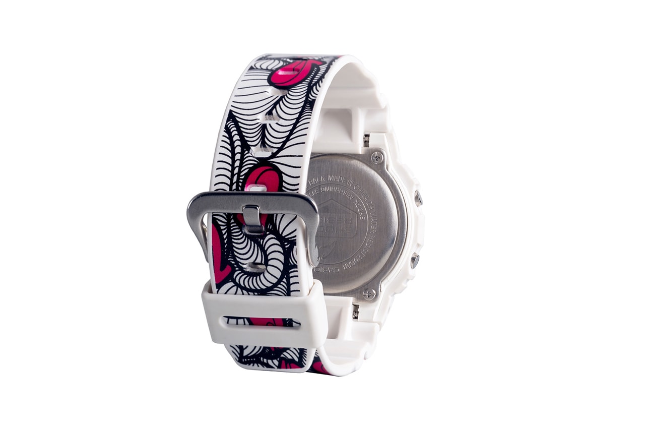 INSA x Casio G-Shock DW-5600MW-7INSA Watch Timepiece Collaboration Protection Water Resistance Illuminator White Pink Black Floral Pattern Design G-CREATIVE Campaign First Look Graffiti Fetish Anniversary 15 Years 