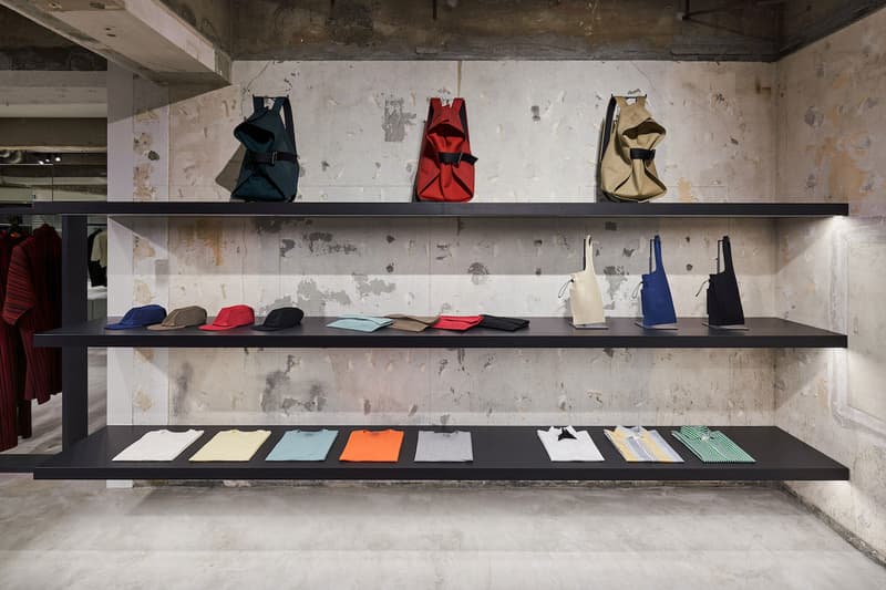 Homme Plissé Issey Miyake Flagship in Aoyama tokyo japan open launch inside collection look