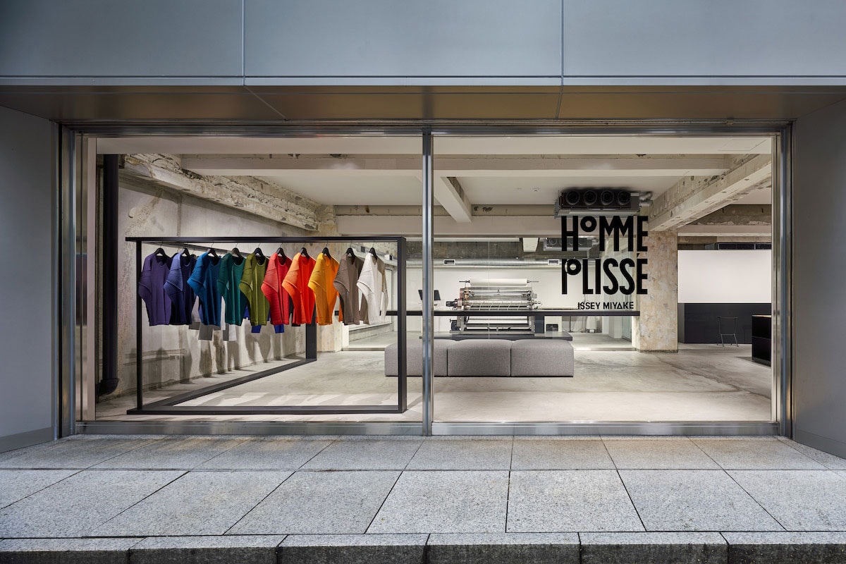 Homme Plissé Issey Miyake Flagship in Aoyama tokyo japan open launch inside collection look
