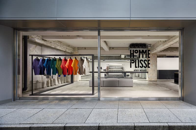 Homme Plissé Issey Miyake Flagship in Aoyama tokyo japan open launch inside collection look
