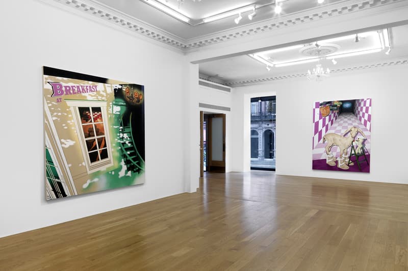 Jamian Juliano-Villani "Let's Kill Nicole" Massimo De Carlo London Art Exhibition Amy Winehouse Ovartaci Marni Hyper Real Irrational Behavior Look Inside