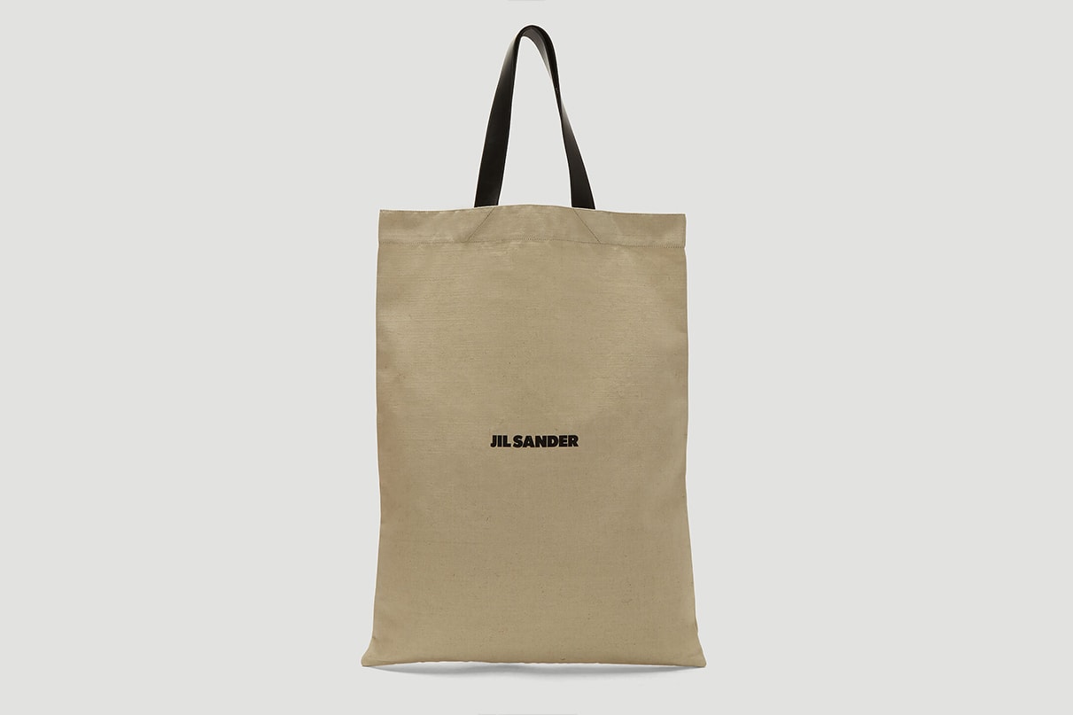 JIL Sander Beige Flat Canvas Tote Bag Release oversized bags carry items accessories 